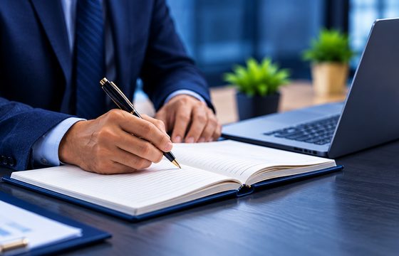 مشارك يعمل على كرّاسة تدريبية